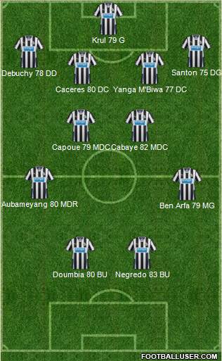 Newcastle United Formation 2013