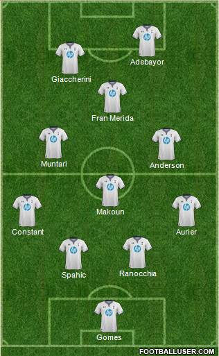 Tottenham Hotspur Formation 2013