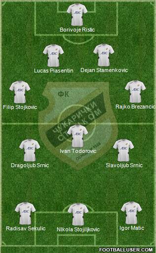 FK Cukaricki Stankom Beograd Formation 2013