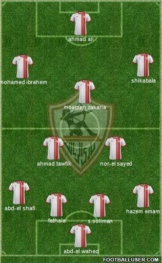 Zamalek Sporting Club Formation 2014