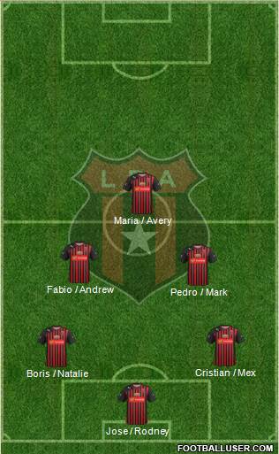 Liga Deportiva Alajuelense 4-4-2 football formation