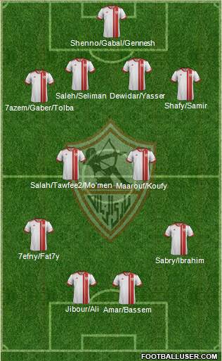 Zamalek Sporting Club Formation 2014