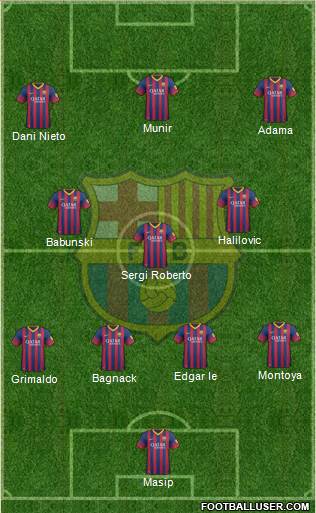 F.C. Barcelona B Formation 2014