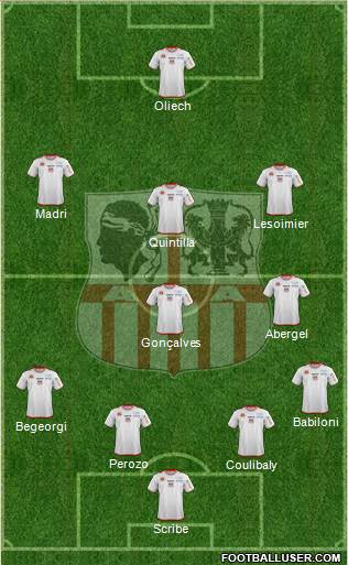 Athletic Club Ajaccien Football Formation 2014