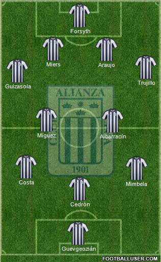 C Alianza Lima Formation 2015