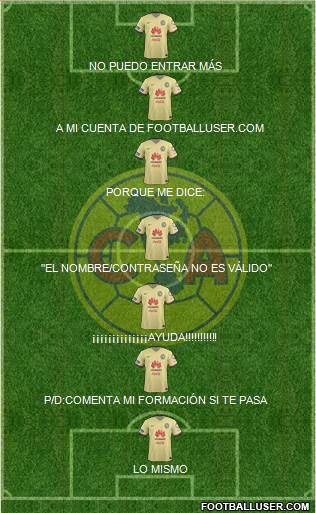 Club de Fútbol América Formation 2016