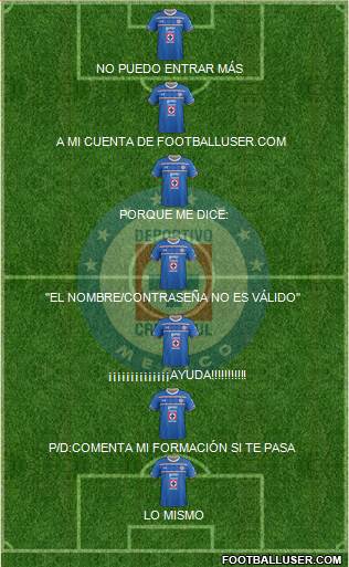 Club Deportivo Cruz Azul Formation 2016