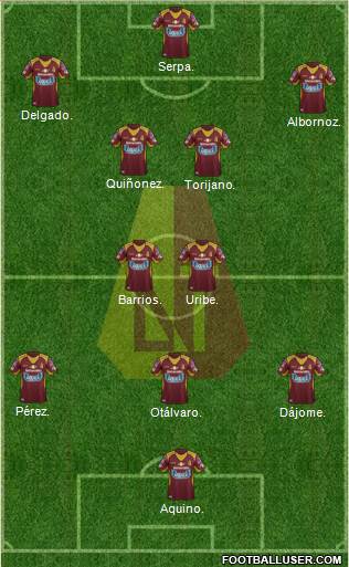 CC Deportes Tolima Formation 2016