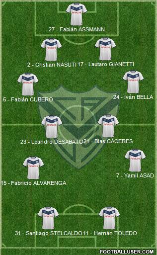 Vélez Sarsfield Formation 2016