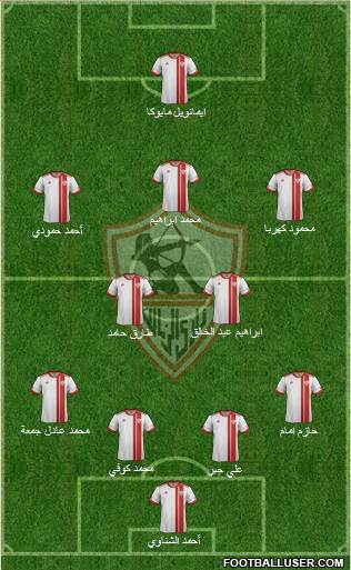 Zamalek Sporting Club Formation 2016