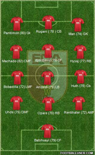 FC Augsburg Formation 2016