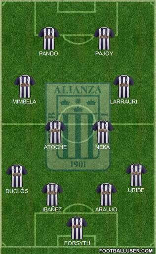 C Alianza Lima Formation 2016