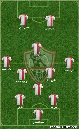 Zamalek Sporting Club Formation 2016