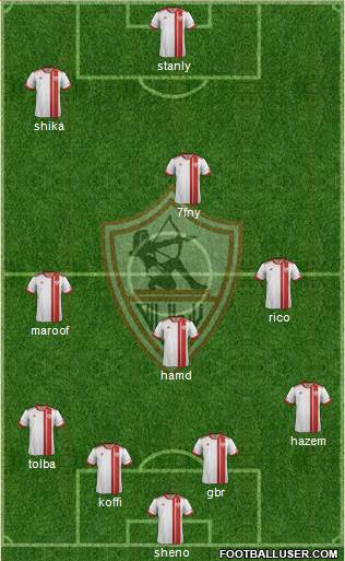 Zamalek Sporting Club Formation 2016