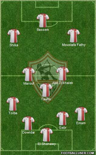 Zamalek Sporting Club Formation 2016