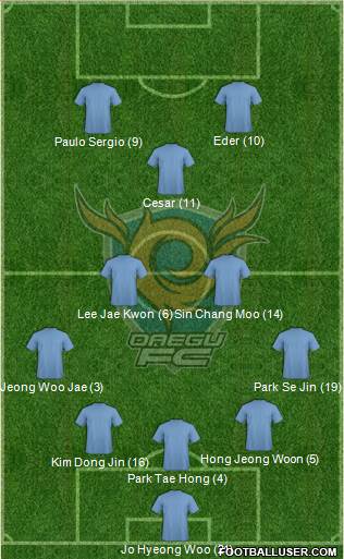 Daegu FC Formation 2016