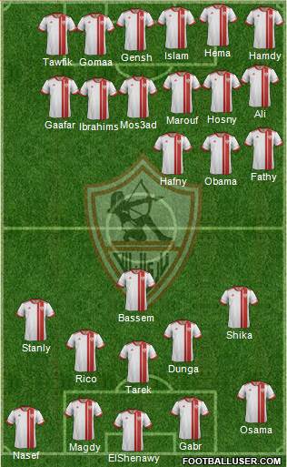 Zamalek Sporting Club Formation 2016