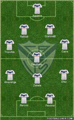 Vélez Sarsfield Formation 2016