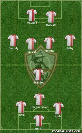 Zamalek Sporting Club Formation 2016