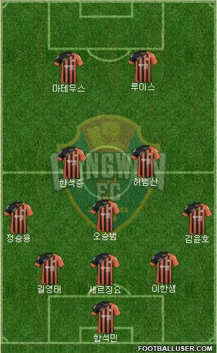 Gangwon FC Formation 2016