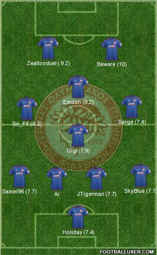 Olympiakos SF Piraeus Formation 2016