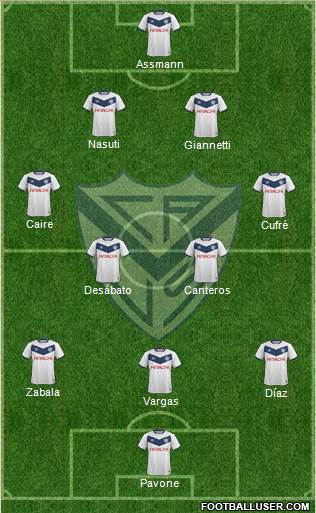 Vélez Sarsfield Formation 2016