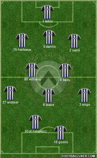 Udinese Formation 2017