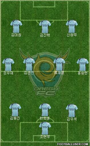 Daegu FC Formation 2017