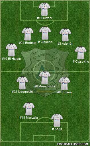 Amiens Sporting Club Football Formation 2017