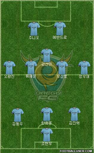 Daegu FC Formation 2017