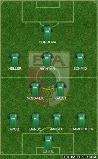 FC Augsburg Formation 2018