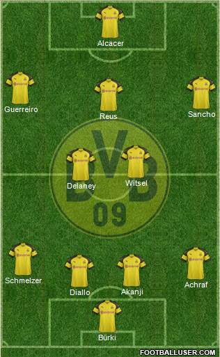 Borussia Dortmund Formation 2019