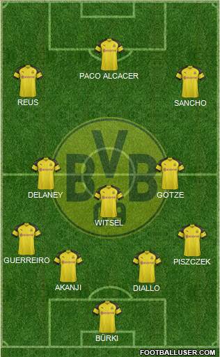 Borussia Dortmund Formation 2019