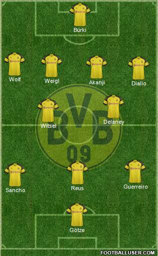 Borussia Dortmund Formation 2019