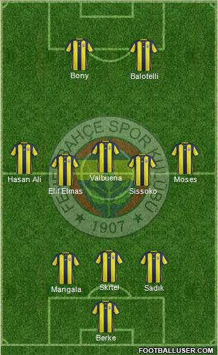 Fenerbahçe SK Formation 2019