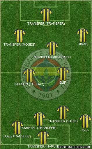 Fenerbahçe SK Formation 2019