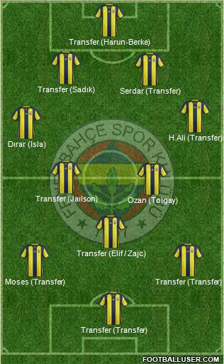 Fenerbahçe SK Formation 2019