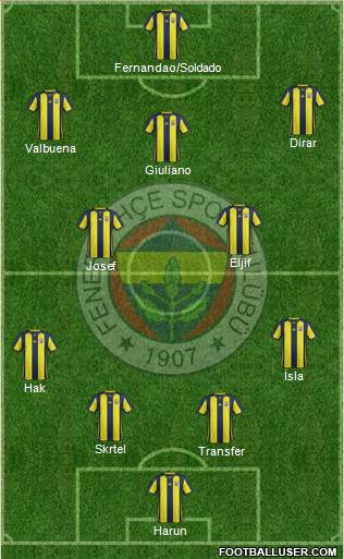 Fenerbahçe SK Formation 2019