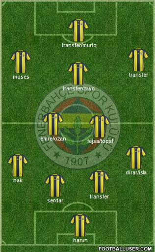 Fenerbahçe SK Formation 2019