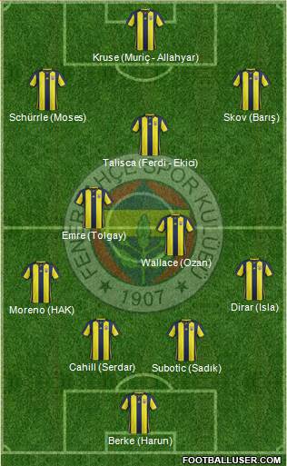 Fenerbahçe SK Formation 2019