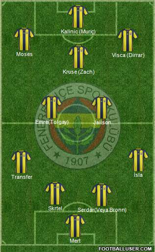 Fenerbahçe SK Formation 2019