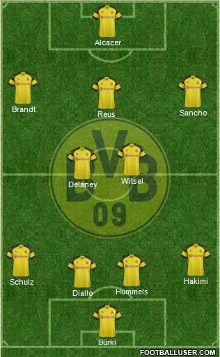 Borussia Dortmund Formation 2019