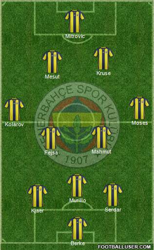 Fenerbahçe SK Formation 2019