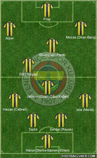 Fenerbahçe SK Formation 2019