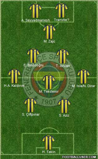 Fenerbahçe SK Formation 2019