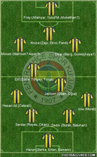 Fenerbahçe SK Formation 2019