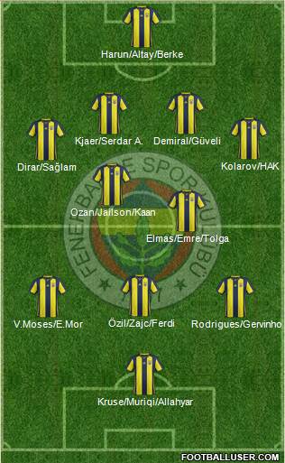 Fenerbahçe SK Formation 2019