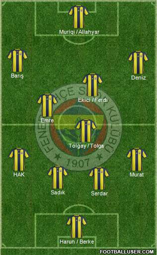 Fenerbahçe SK Formation 2019