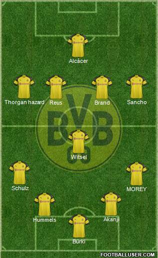 Borussia Dortmund Formation 2019