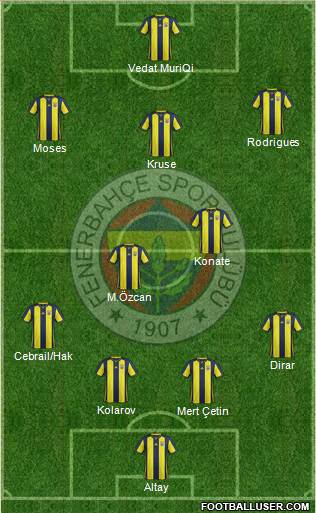 Fenerbahçe SK Formation 2019